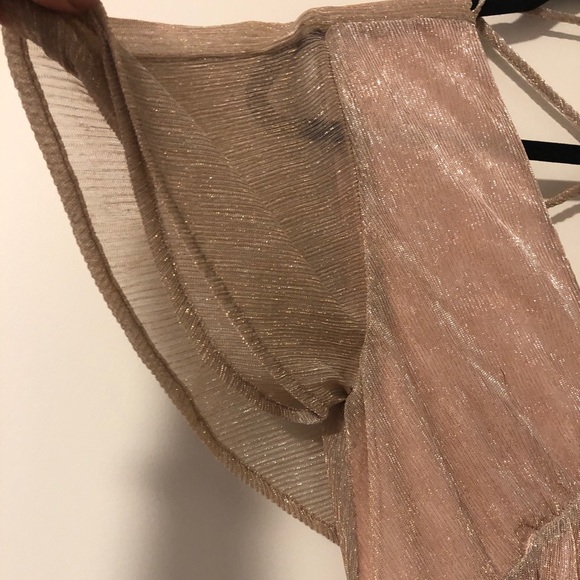 Pink Short Sleeved Deep V-neck Dress - Picture 3 of 5